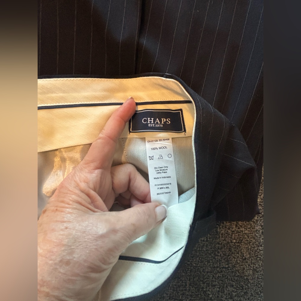 Chaps Black Pinstripe Dress Pants - Picture 8 of 10